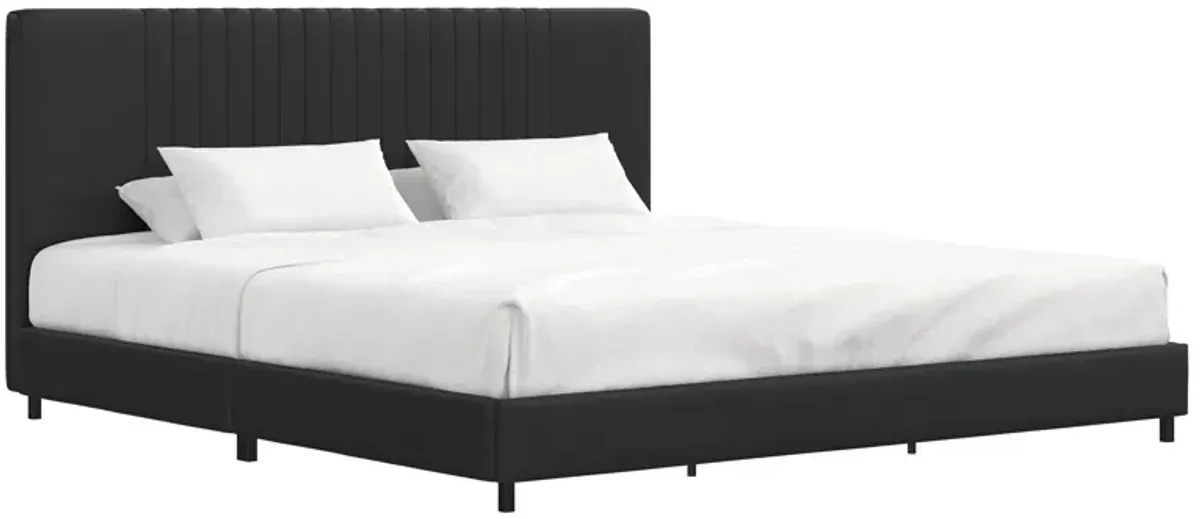 Rio Faux Leather Upholstered Platform Bed with Tufted Headboard