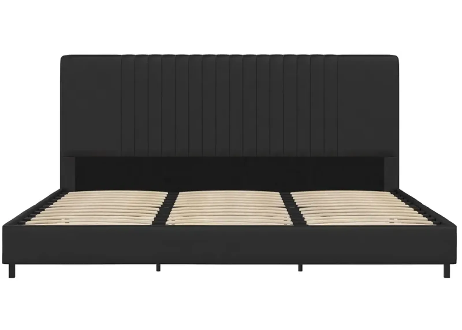 Rio Faux Leather Upholstered Platform Bed with Tufted Headboard