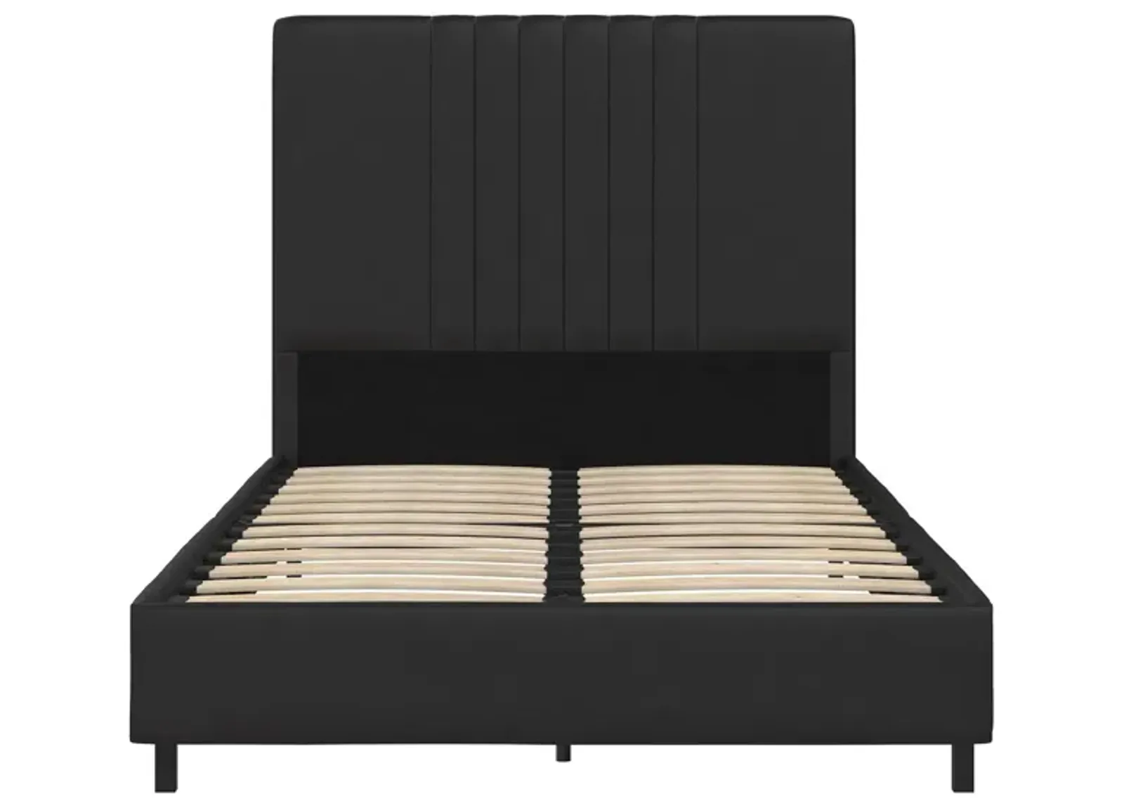 Rio Faux Leather Upholstered Platform Bed with Tufted Headboard