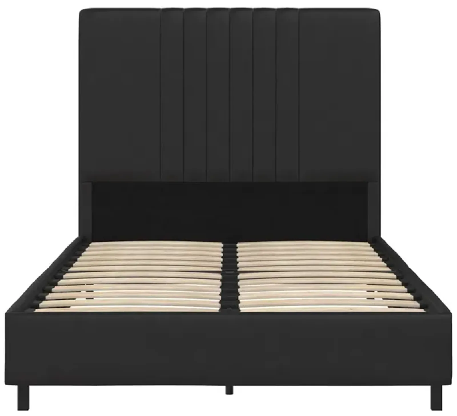 Rio Faux Leather Upholstered Platform Bed with Tufted Headboard