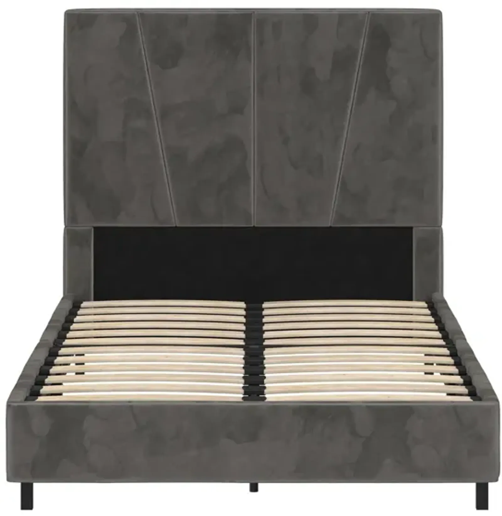 Maverick Velvet Upholstered Platform Bed with Tufted Headboard