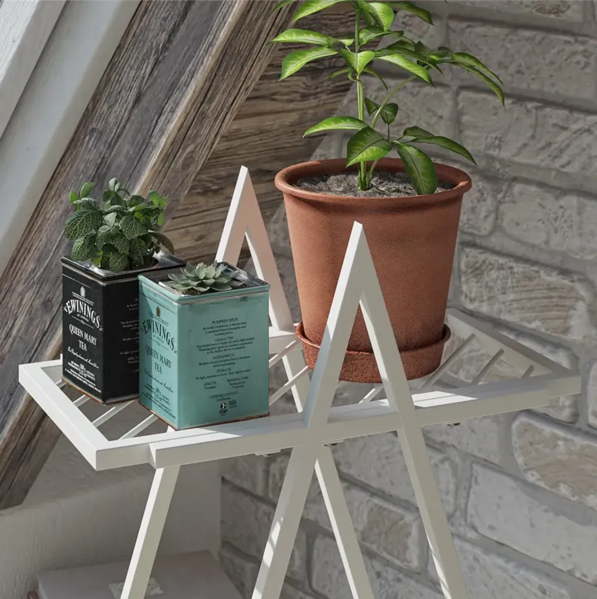 Botanika Plant Stand with 2 Metal Shelves for Potted Flowers