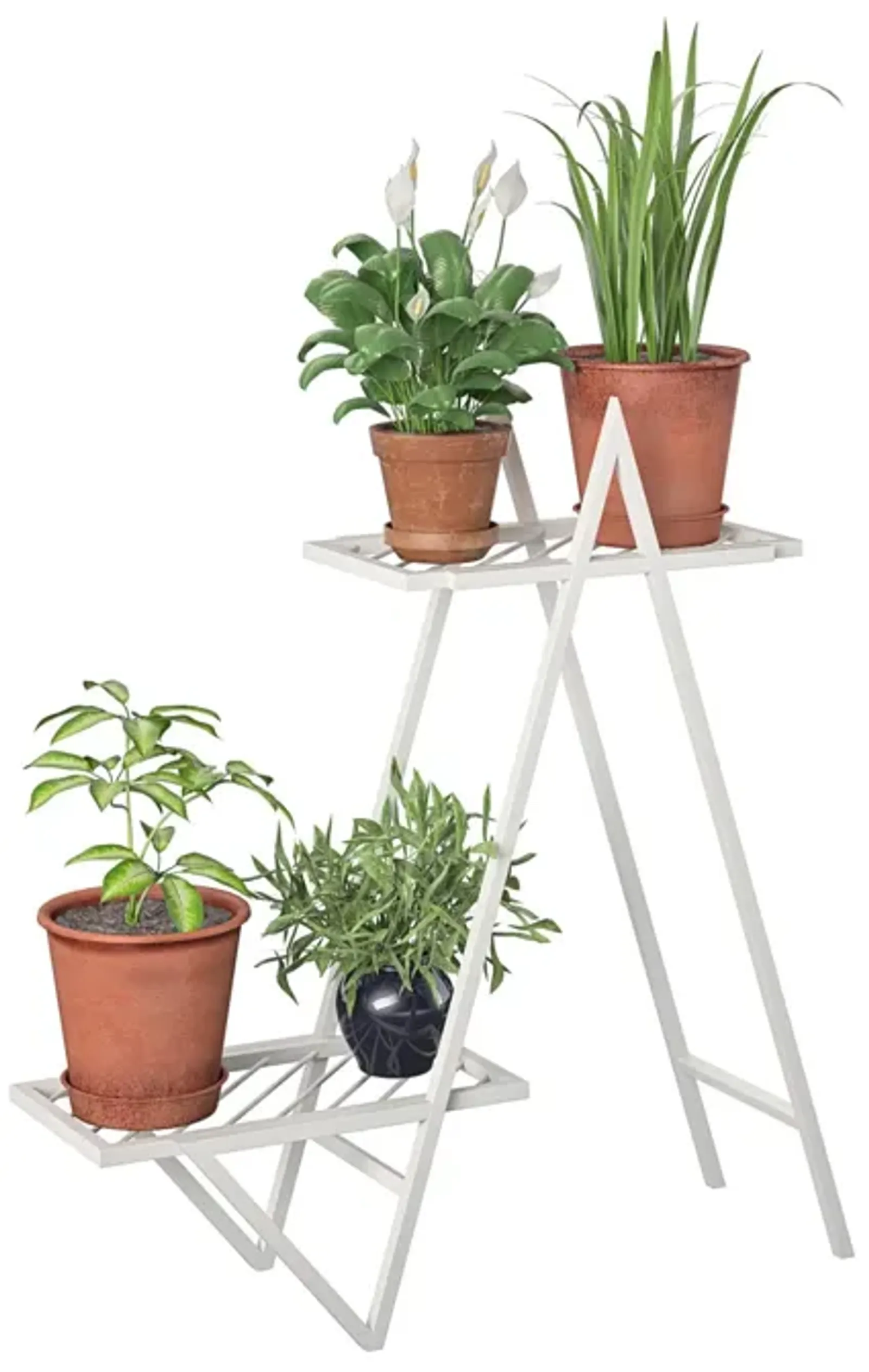 Botanika Plant Stand with 2 Metal Shelves for Potted Flowers