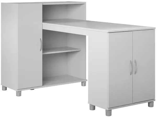 Basin Hobby and Craft Desk with Open Shelving and Storage Cabinet