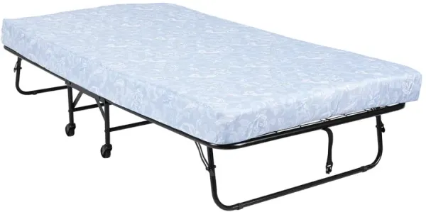Levy Folding Guest Bed Cot with Metal Frame and 5 Inch Mattress