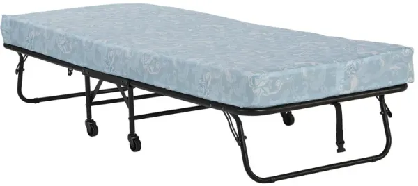 Levy Folding Guest Bed Cot with Metal Frame and 4 Inch Mattress
