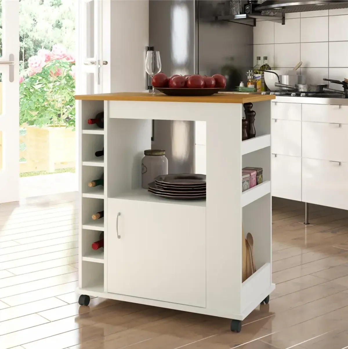 Williams Mobile Kitchen Cart with Wine Bottle Storage