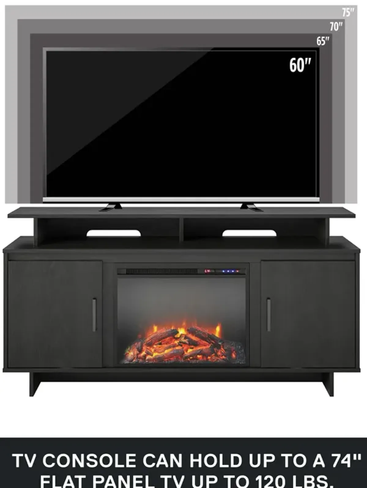 Merritt Avenue Electric Fireplace TV Console with Storage for TVs up to 74"