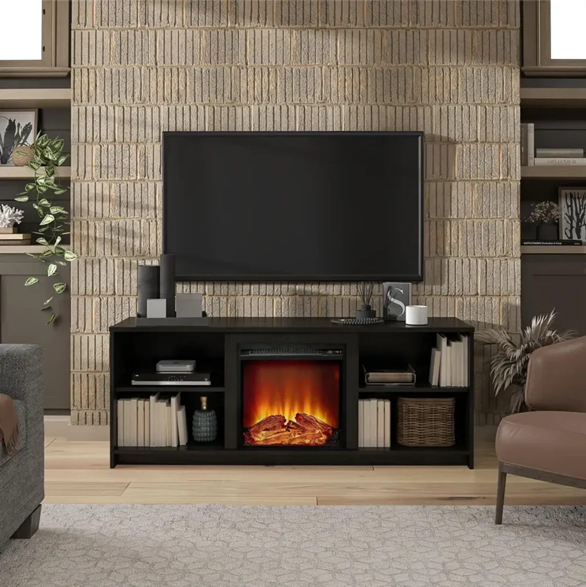 Cabrillo Fireplace TV Stand for TVs up to 65" and up to 120 lbs