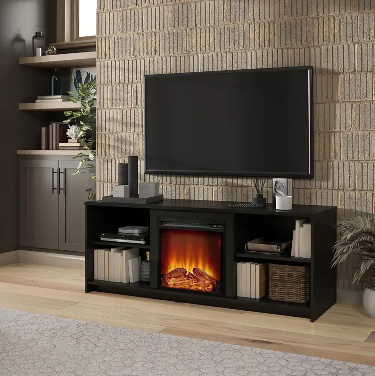 Cabrillo Fireplace TV Stand for TVs up to 65" and up to 120 lbs