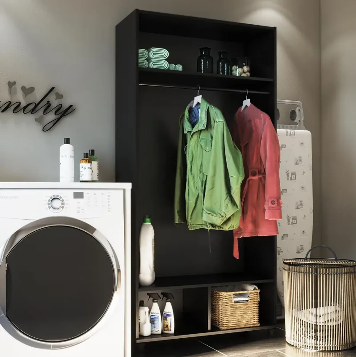 Basin 36" Wide Mudroom Storage Cabinet with Adjustable Shelving