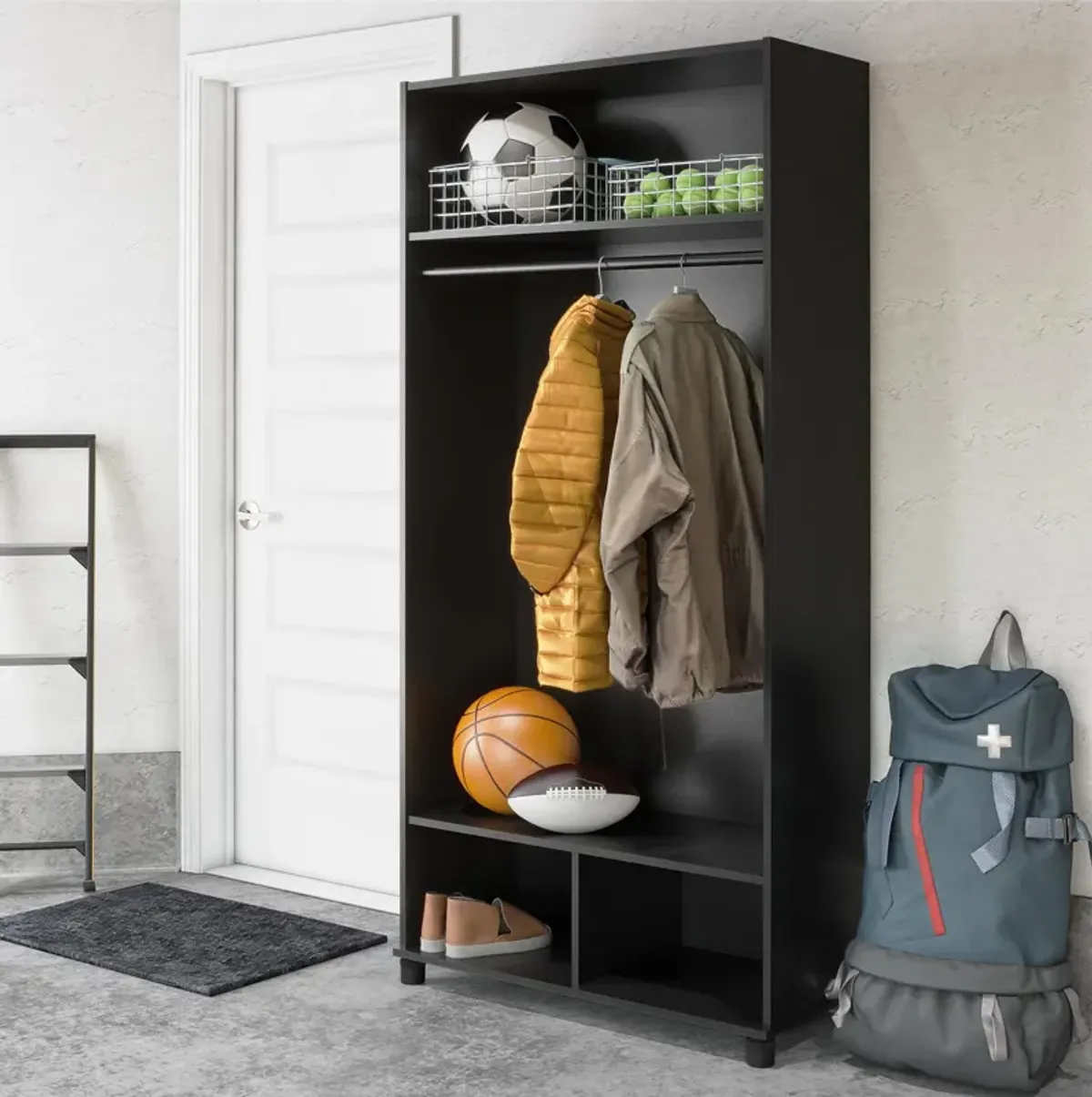 Basin 36" Wide Mudroom Storage Cabinet with Adjustable Shelving