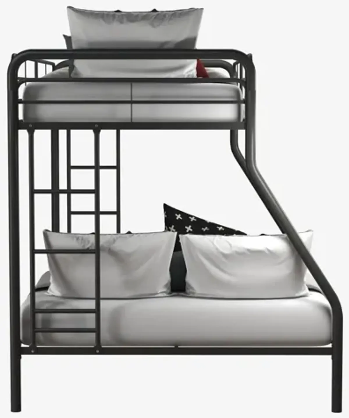 Dusty Twin over Full Metal Bunk Bed with Integrated Ladder