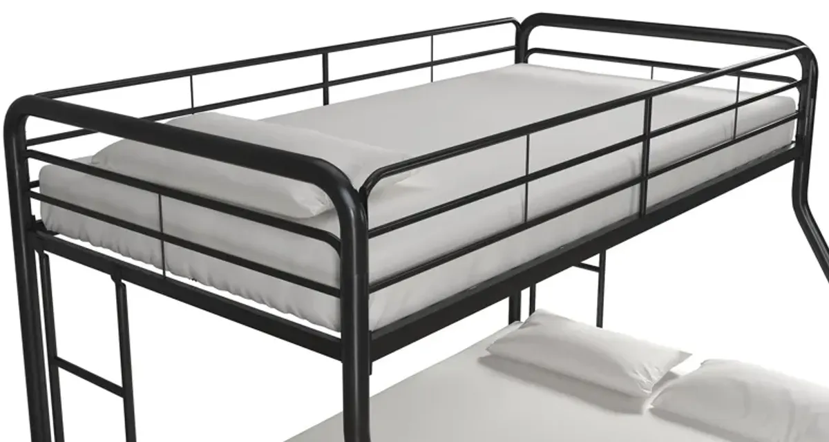 Dusty Twin over Full Metal Bunk Bed with Integrated Ladder