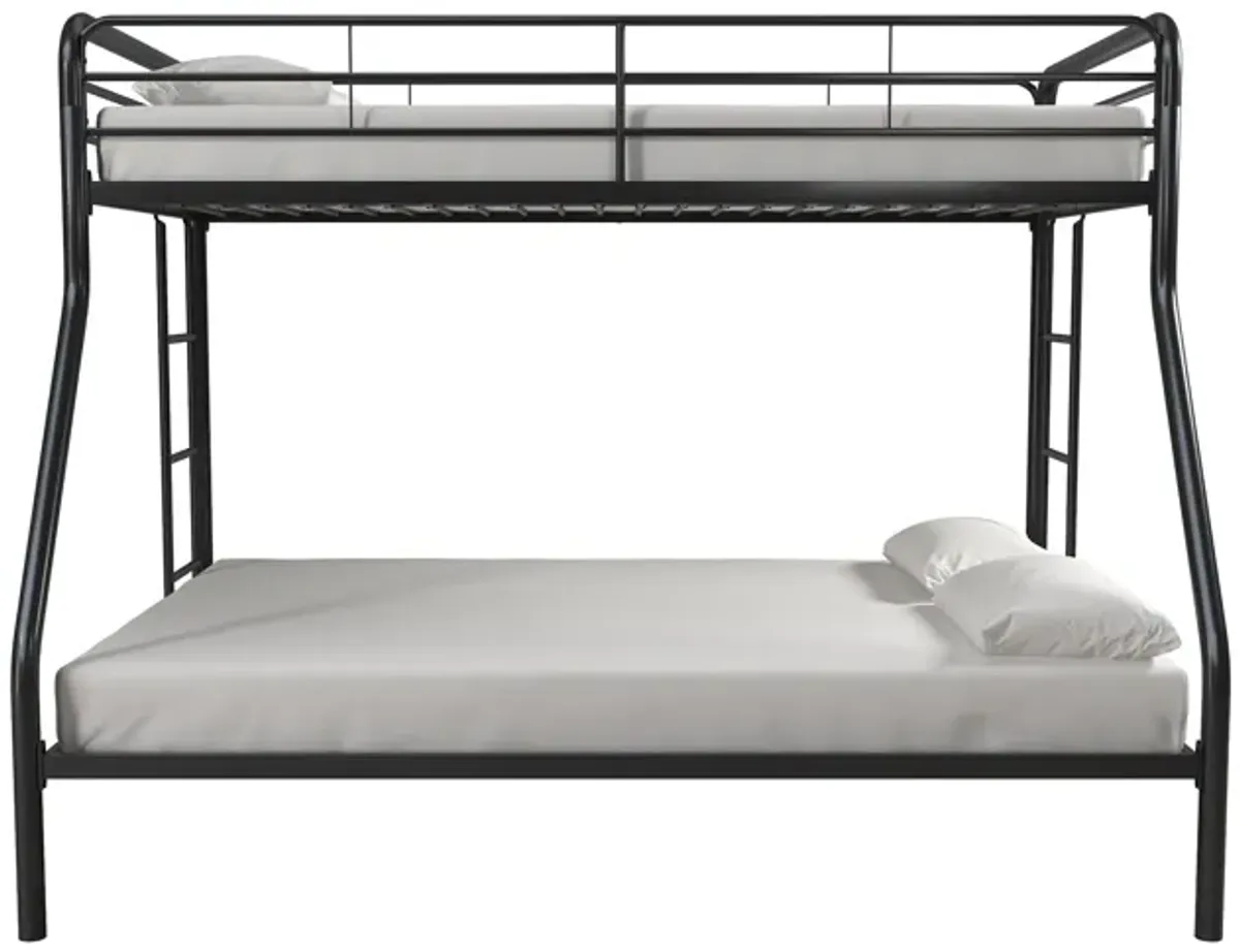 Dusty Twin over Full Metal Bunk Bed with Integrated Ladder