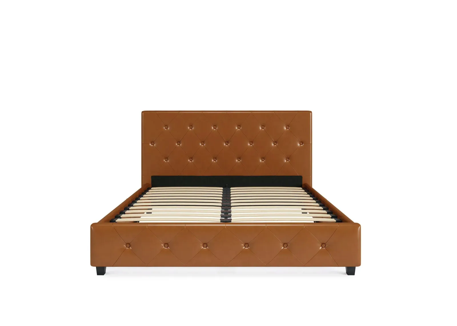 Dakota Upholstered Platform Bed With Diamond Button Tufted Heaboard