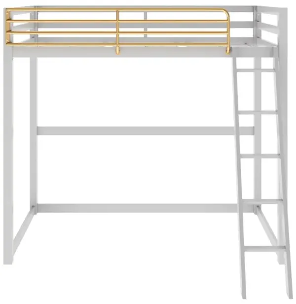 Monarch Hill Haven Metal Loft Bed with Angled Ladder