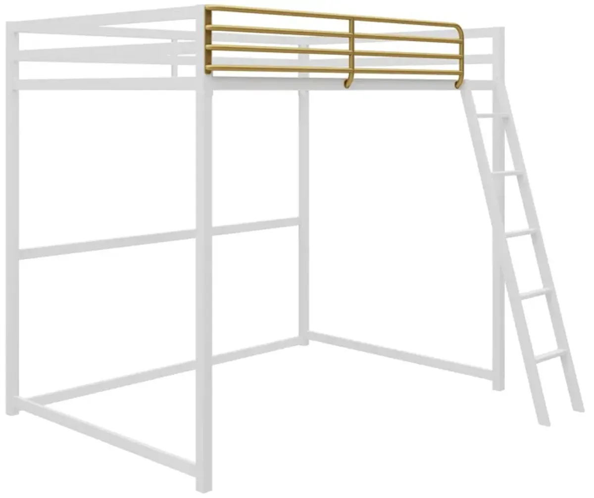 Haven Full Metal Loft Bed with Ladder and Under Bed Storage