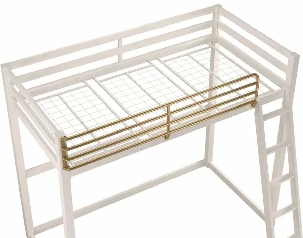 Haven Full Metal Loft Bed with Ladder and Under Bed Storage