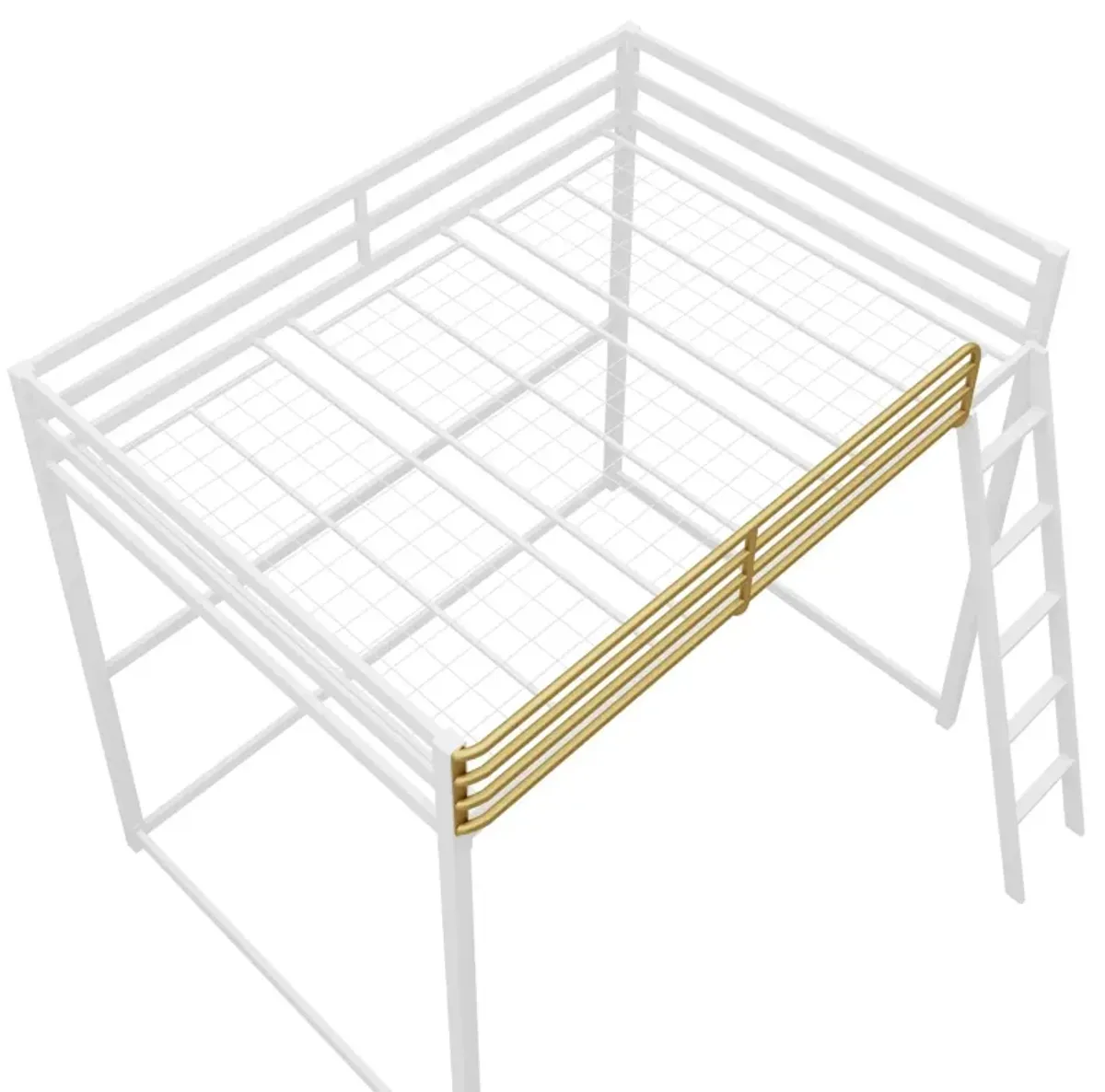 Haven Full Metal Loft Bed with Ladder and Under Bed Storage