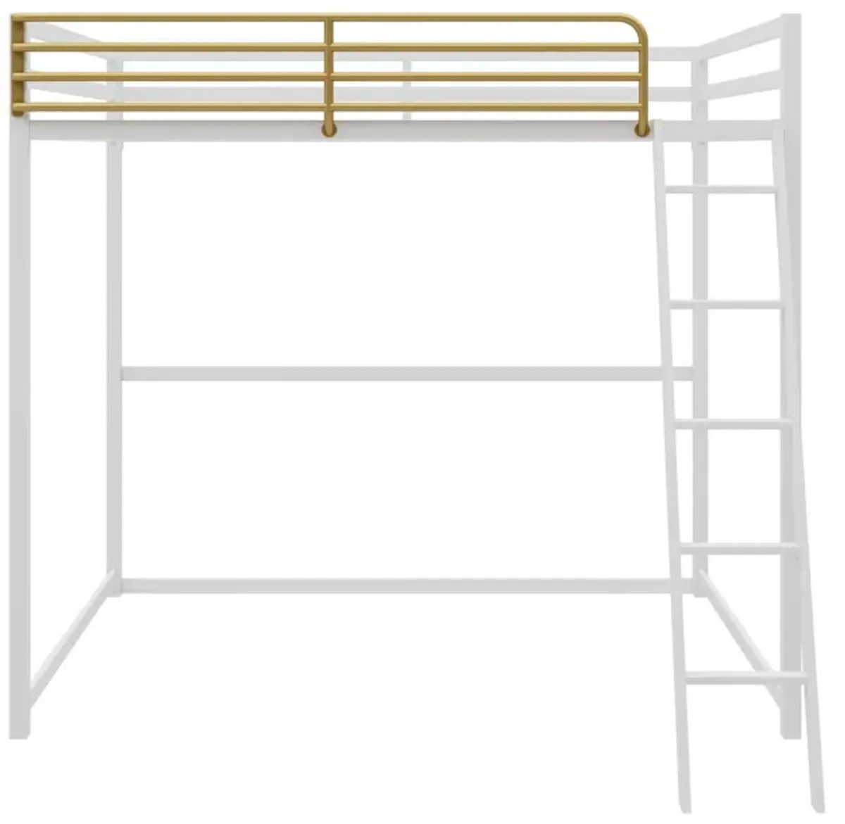 Haven Full Metal Loft Bed with Ladder and Under Bed Storage