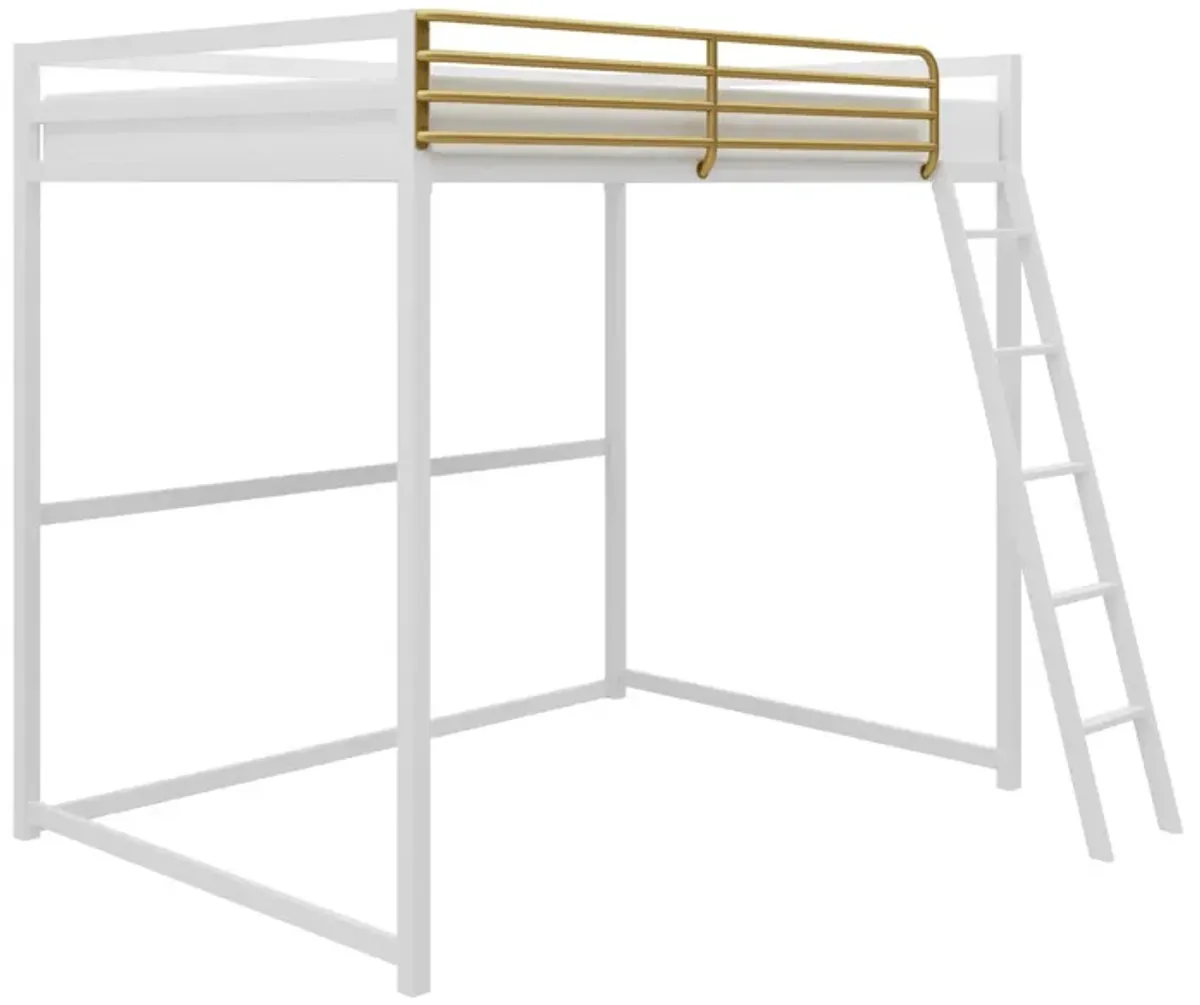 Haven Full Metal Loft Bed with Ladder and Under Bed Storage