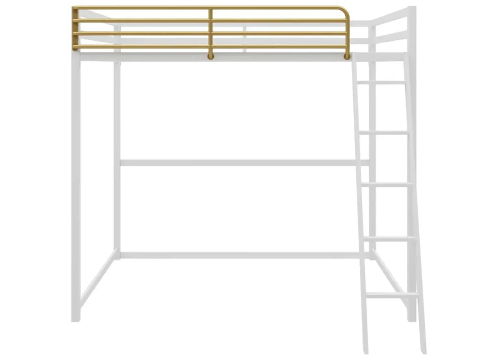 Haven Full Metal Loft Bed with Ladder and Under Bed Storage