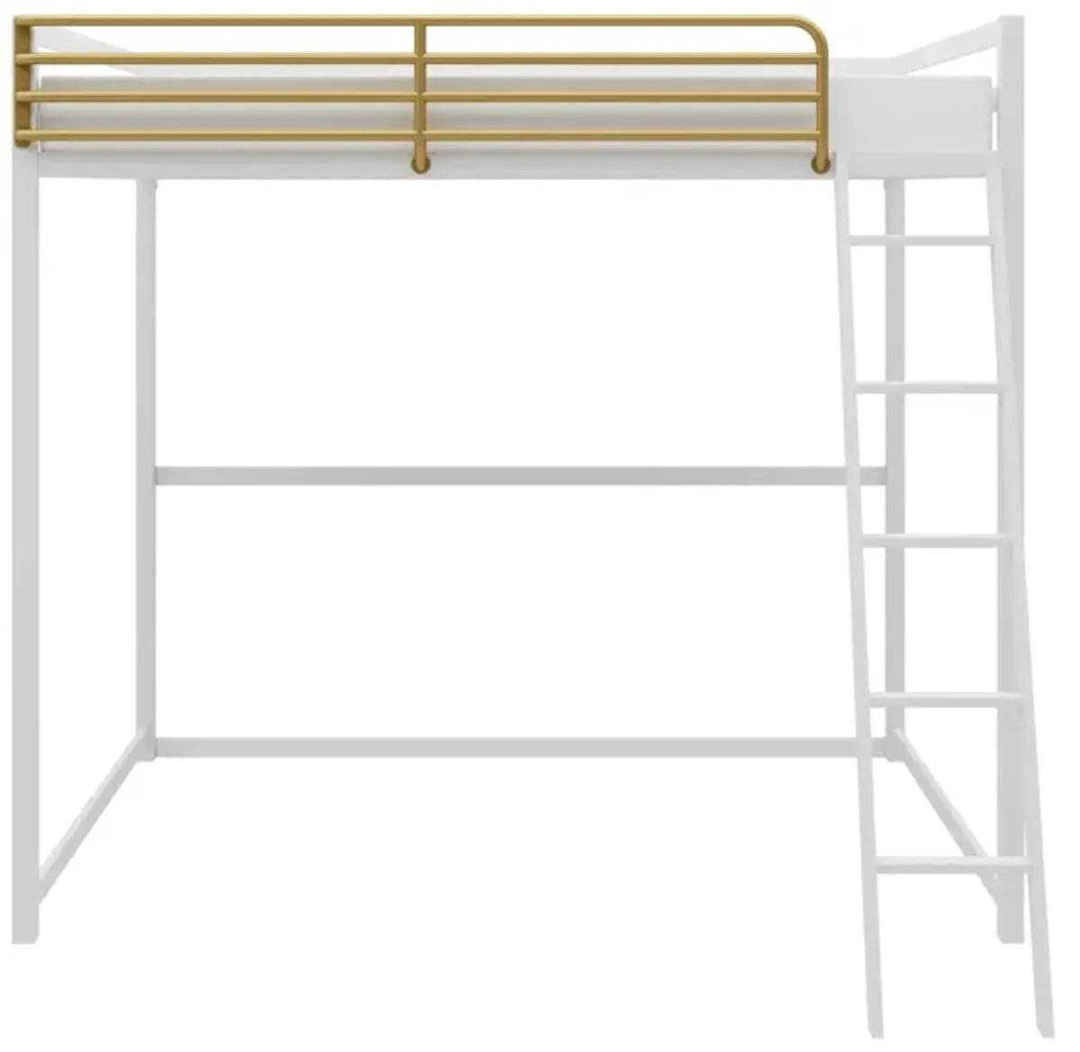 Haven Full Metal Loft Bed with Ladder and Under Bed Storage