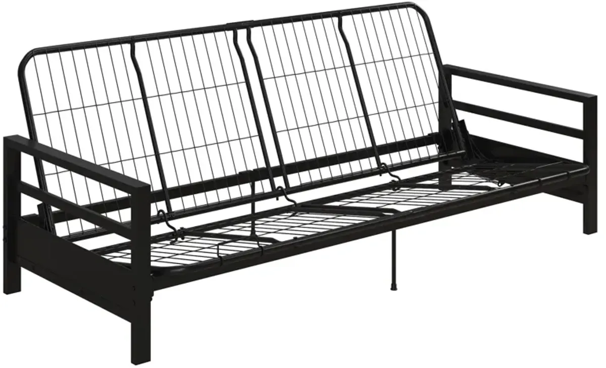 Miles Metal Futon Frame with Metal Mesh and Retainer Clips