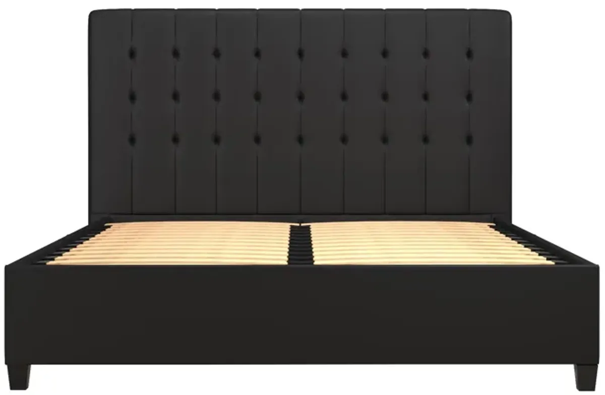 Emily Tufted Upholstered Bed with Wooden slats and Frame