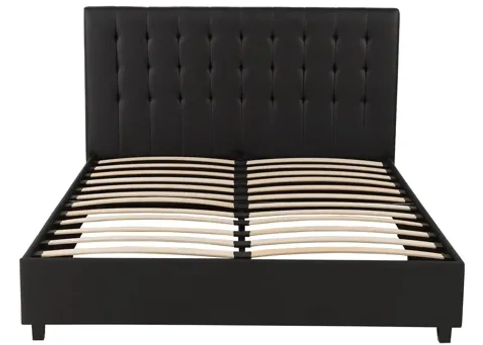 Emily Tufted Upholstered Bed with Wooden slats and Frame