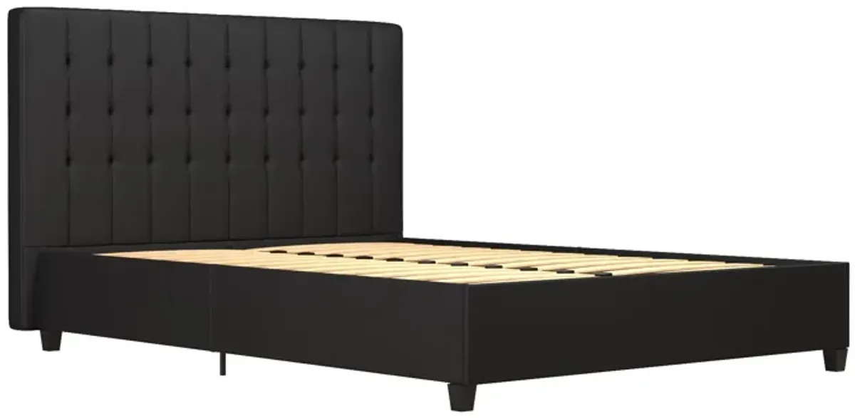 Emily Tufted Upholstered Bed with Wooden slats and Frame