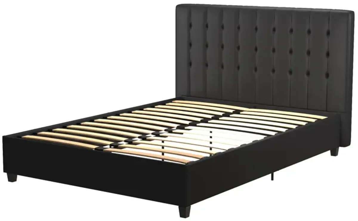 Emily Tufted Upholstered Bed with Wooden slats and Frame