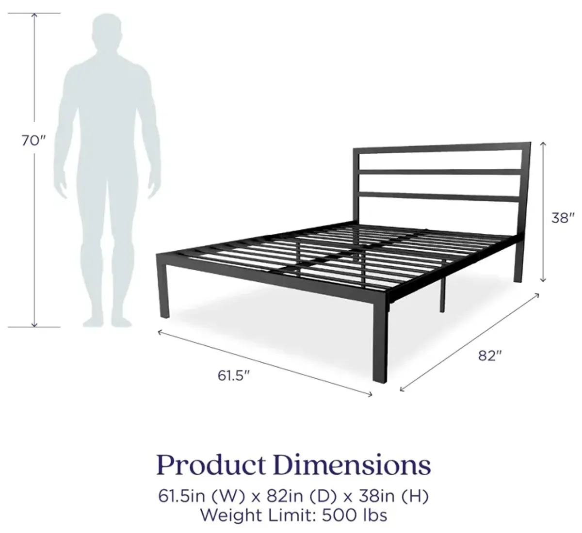 Premium Modern Platform Bed with Headboard