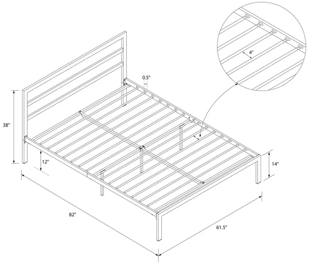 Premium Modern Platform Bed with Headboard