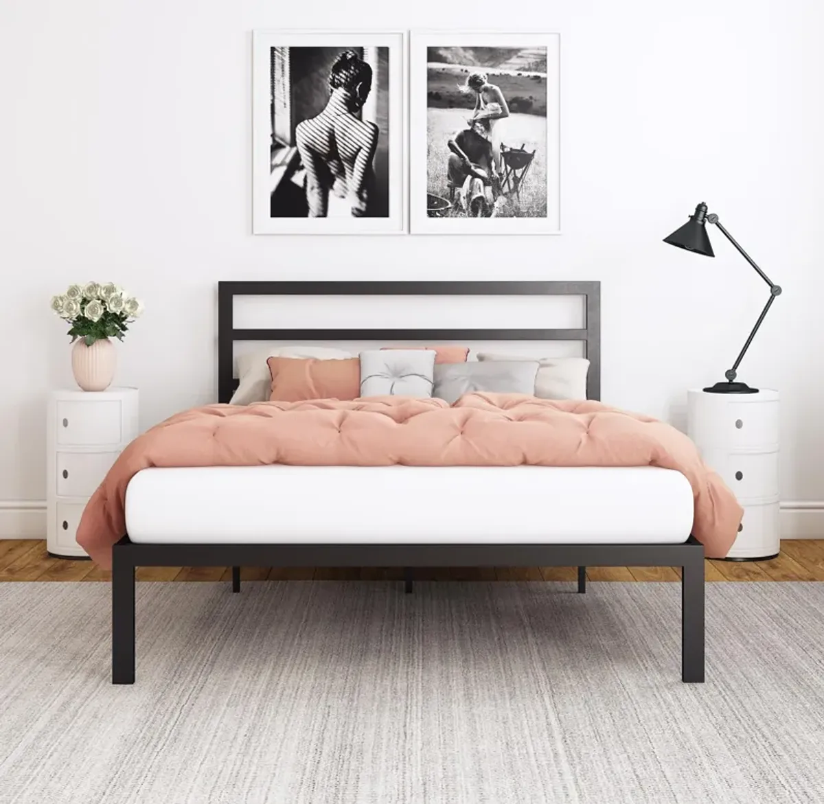 Premium Modern Platform Bed with Headboard