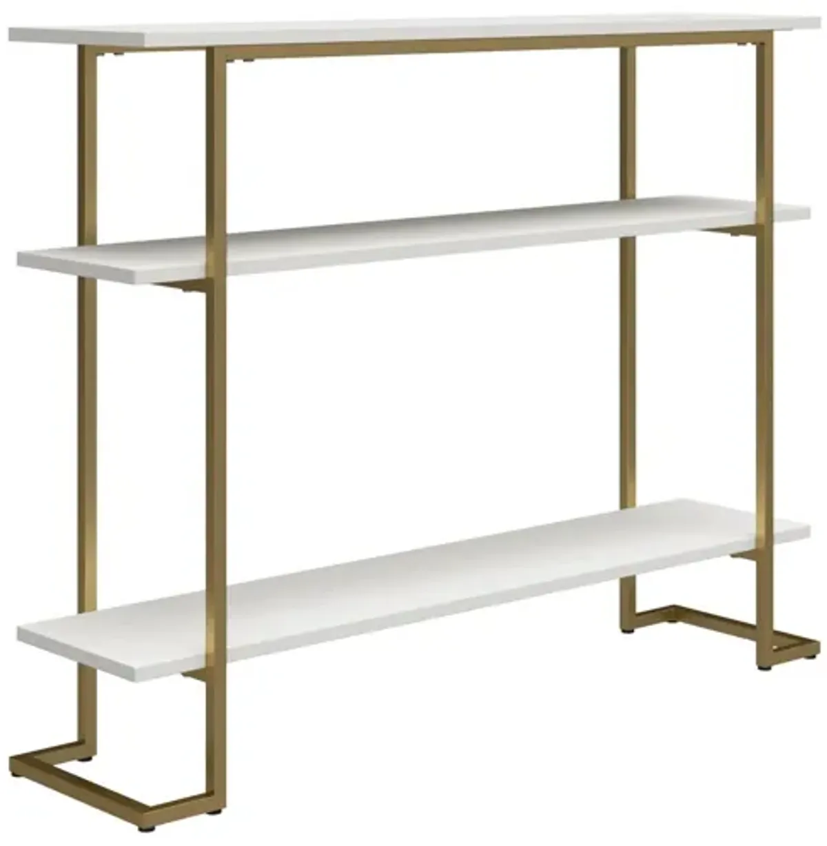 Olten Console Sofa Table with 3 Open Shelves and Metal Frame