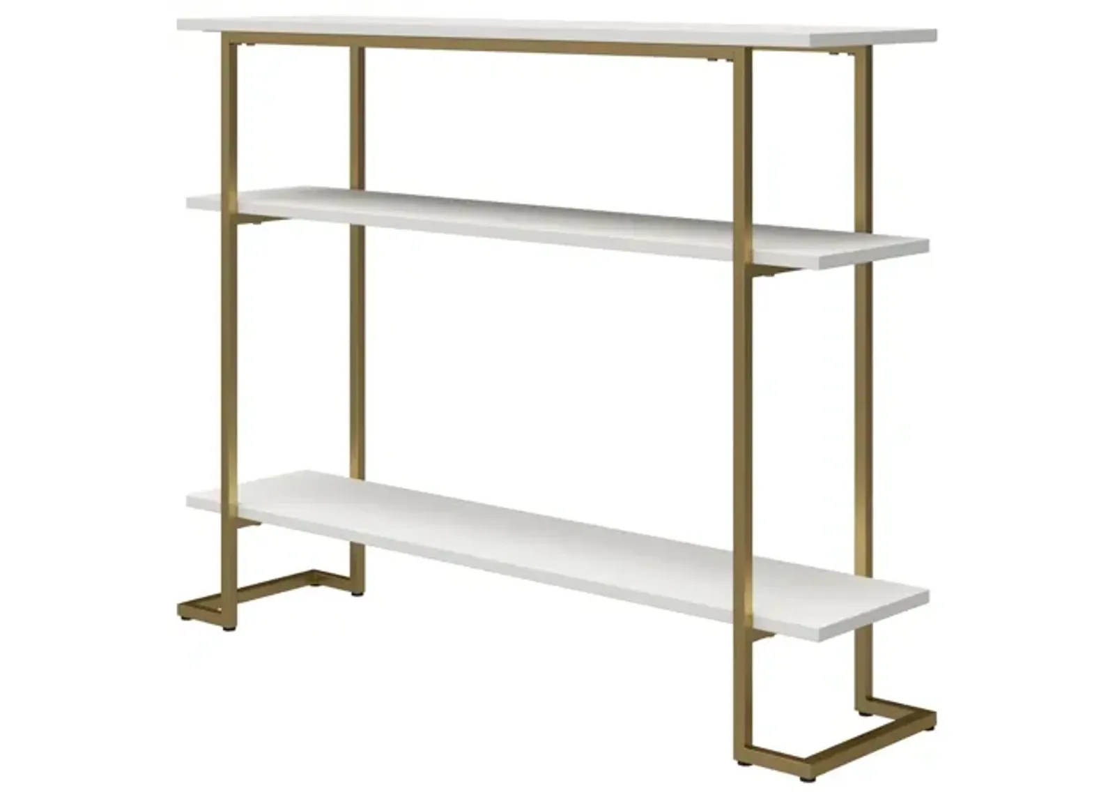 Olten Console Sofa Table with 3 Open Shelves and Metal Frame