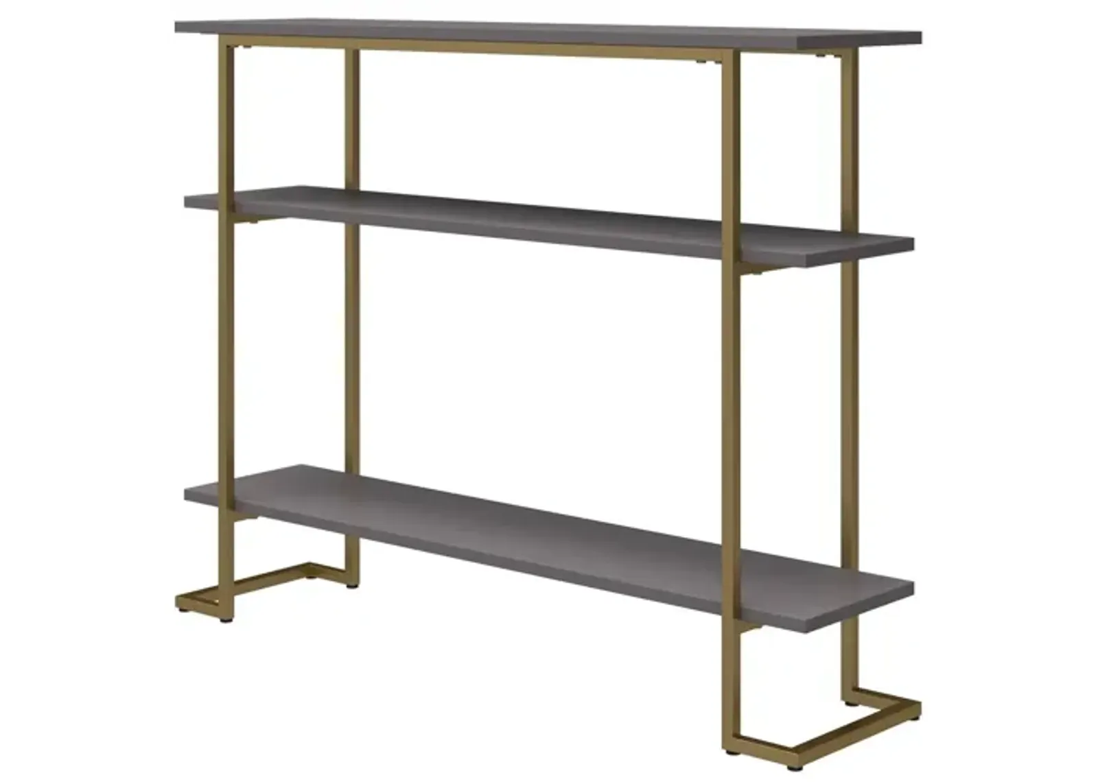 Olten Console Sofa Table with 3 Open Shelves and Metal Frame