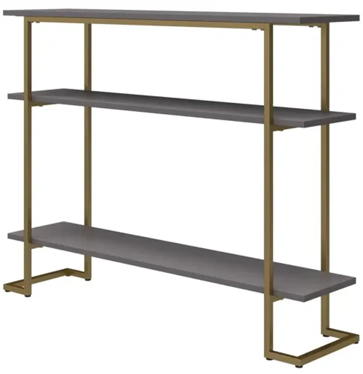 Olten Console Sofa Table with 3 Open Shelves and Metal Frame