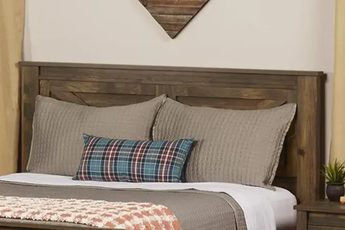 Farmington Rustic Farmhouse Queen Headboard with Decorative Panels