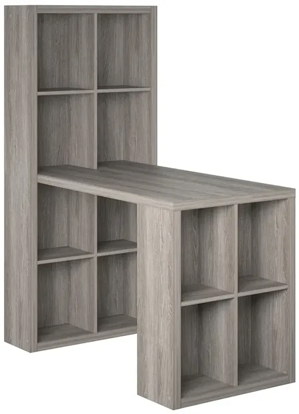 London Hobby Bookcase and Crafting Desk with Cubbies