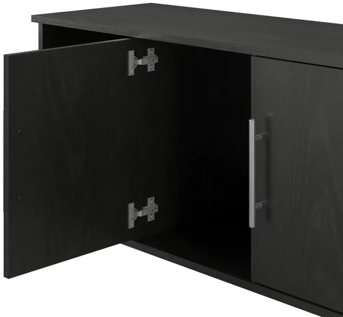 Shoe Storage Bench with 2 Open and 2 Closed Storage Compartments