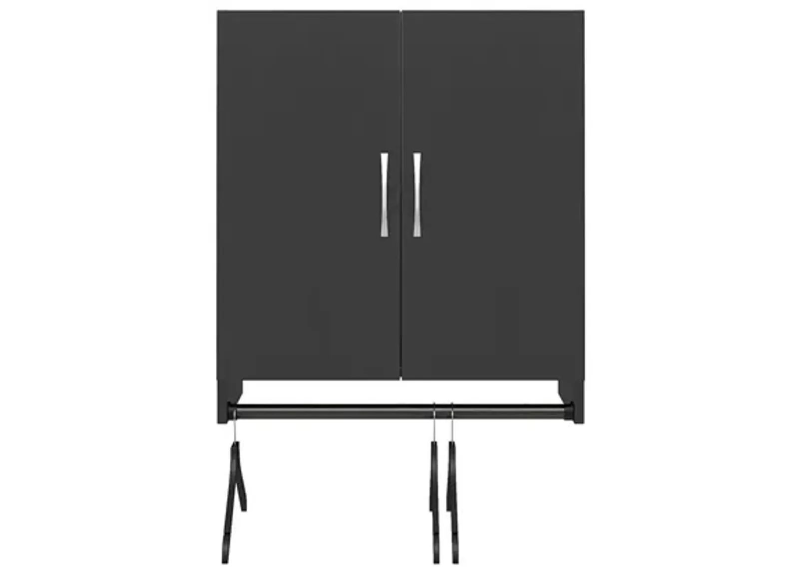 Basin 2 Door Wall Storage Cabinet with Hanging Rod