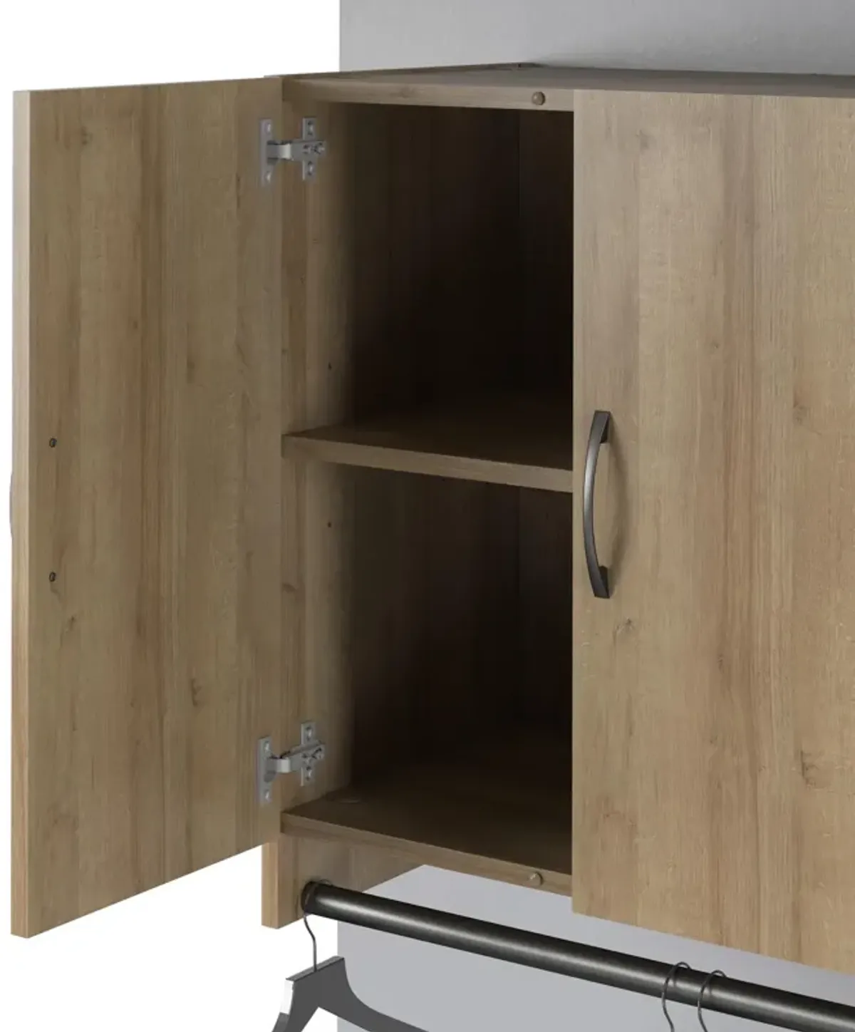 Basin 2 Door Wall Storage Cabinet with Hanging Rod