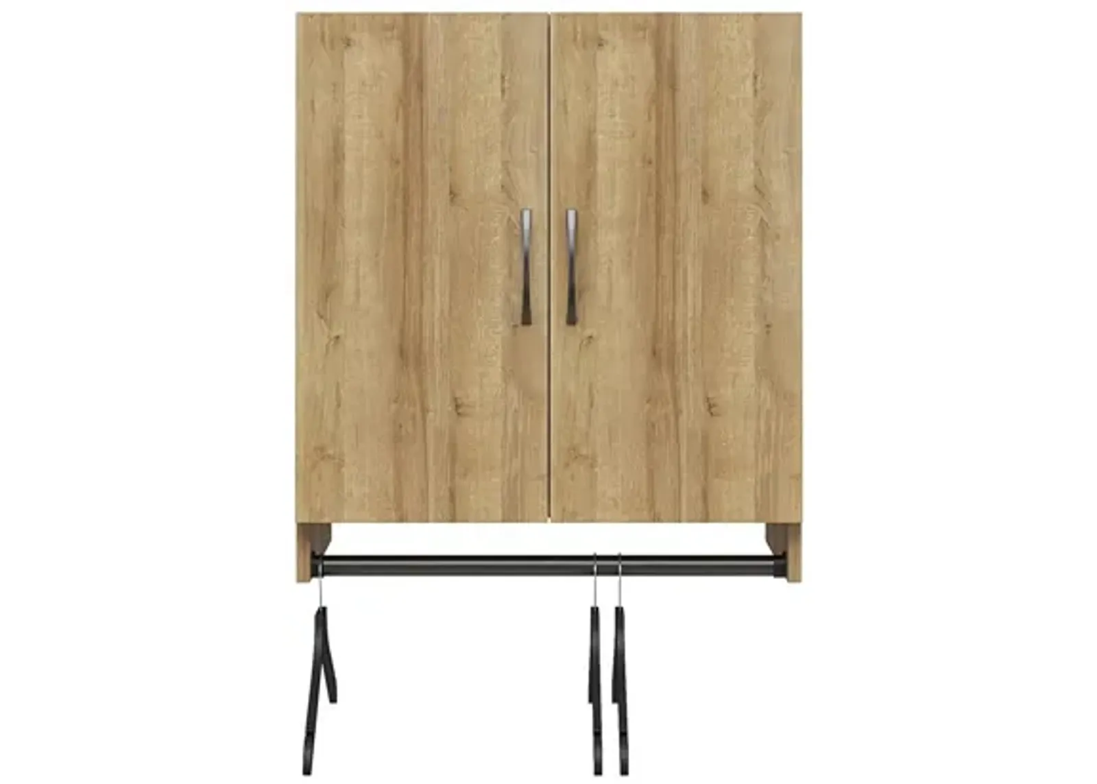 Basin 2 Door Wall Storage Cabinet with Hanging Rod