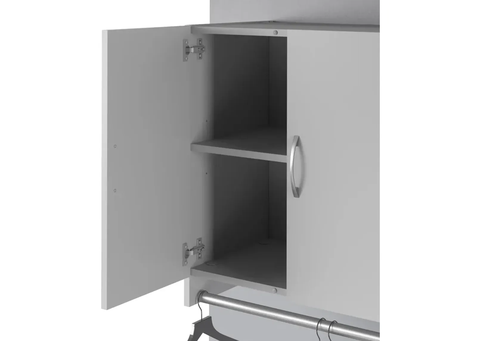 Basin 2 Door Wall Storage Cabinet with Hanging Rod