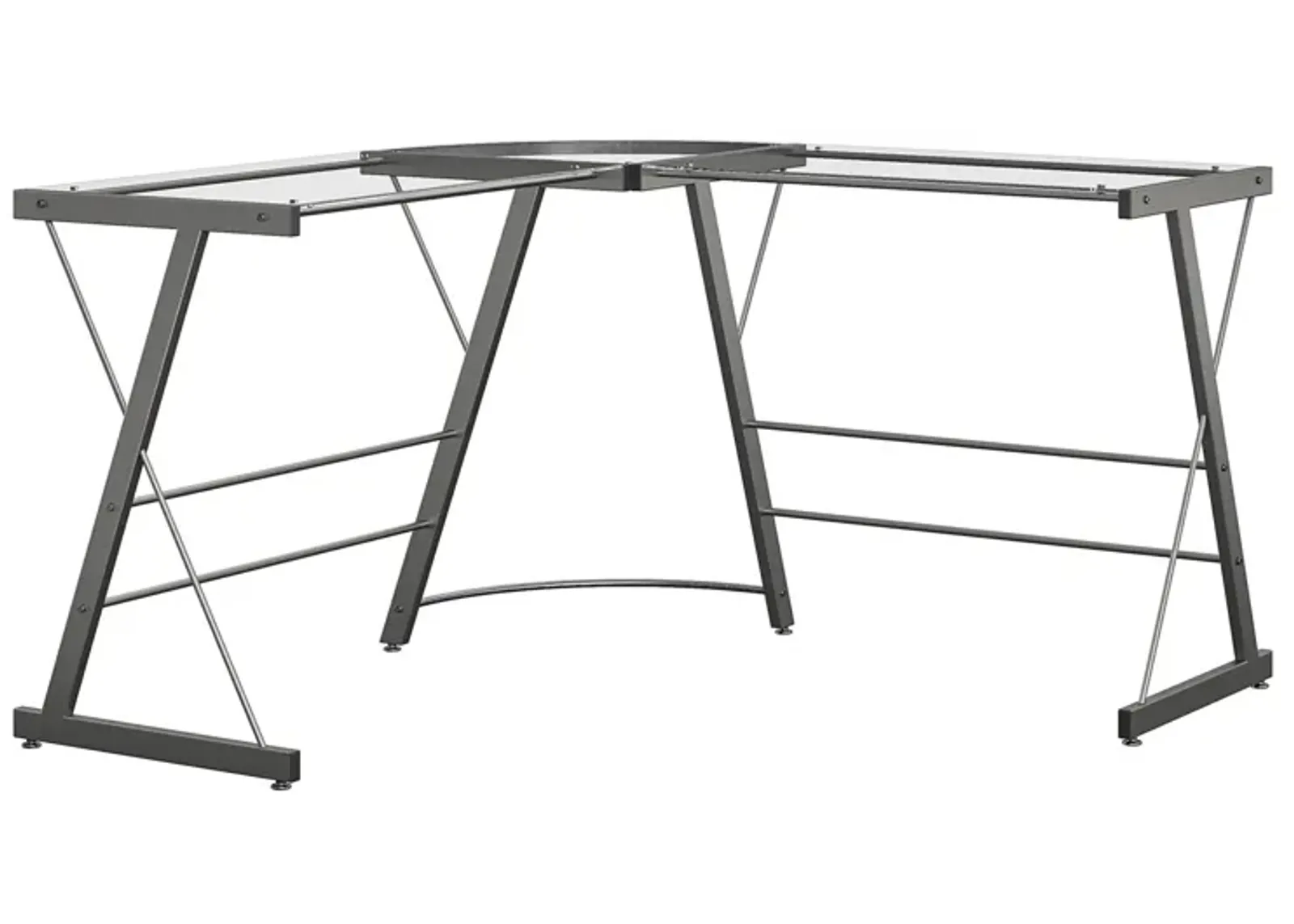 Latour Glass L-Shaped Computer Desk