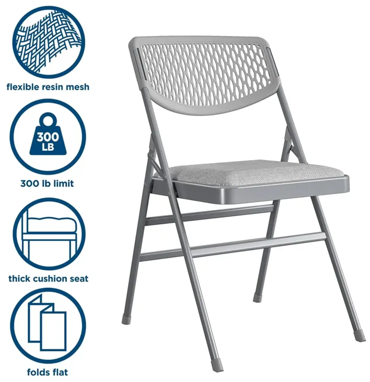 Ultra-Comfort Commercial XL Premium Fabric Padded Folding Chair Set