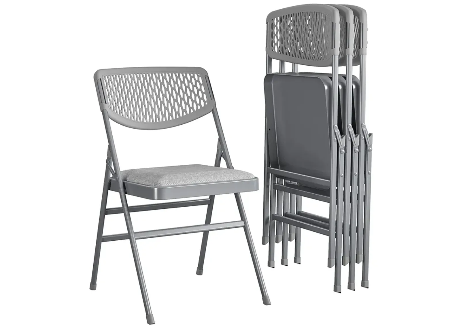 Ultra-Comfort Commercial XL Premium Fabric Padded Folding Chair Set